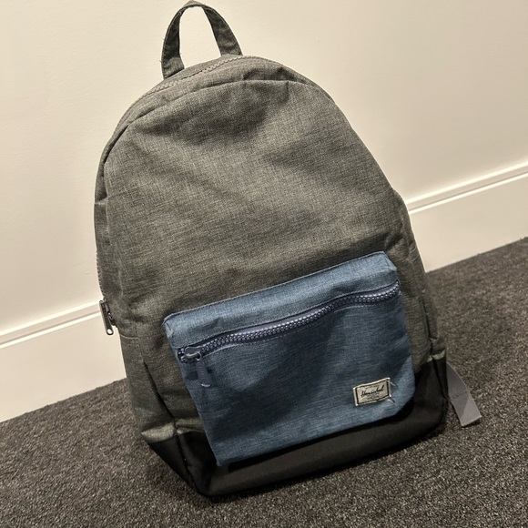 Herschel Supply Company Bags Herschel Backpack Grey And Blue Denim Poshmark